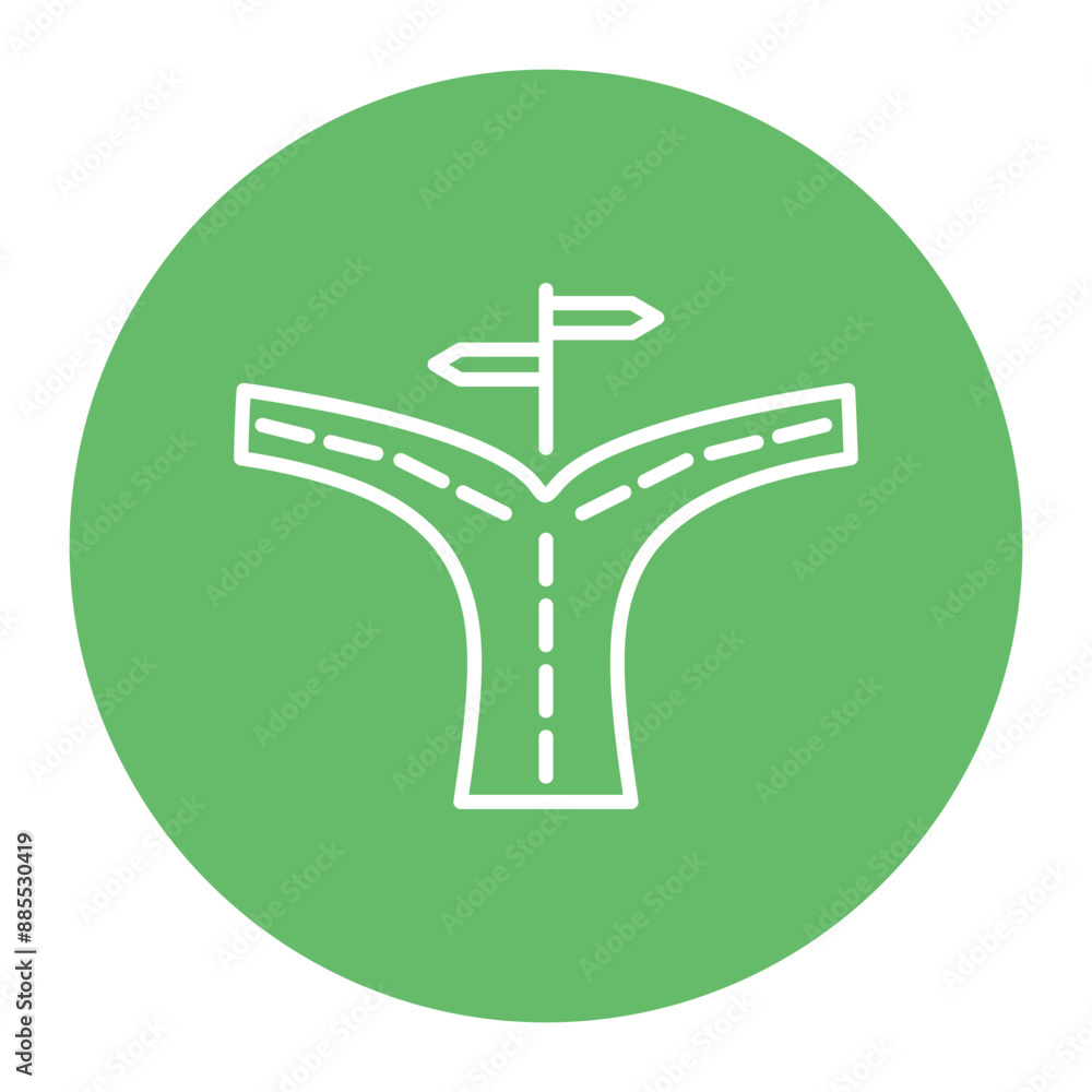Fototapeta premium Split Road Icon