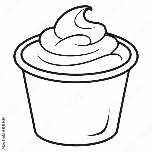 line art of Yogurt container  vector illustration   © Sumondesigner_42