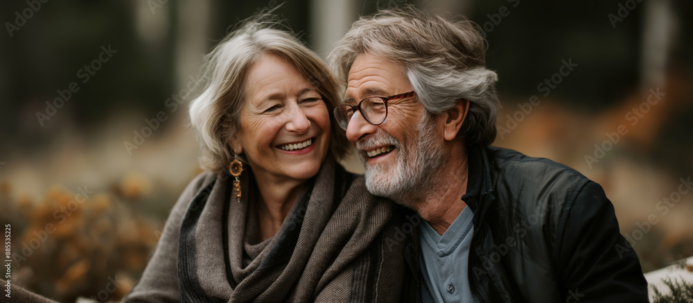 Fototapeta premium Happy elderly couple having a nice time together