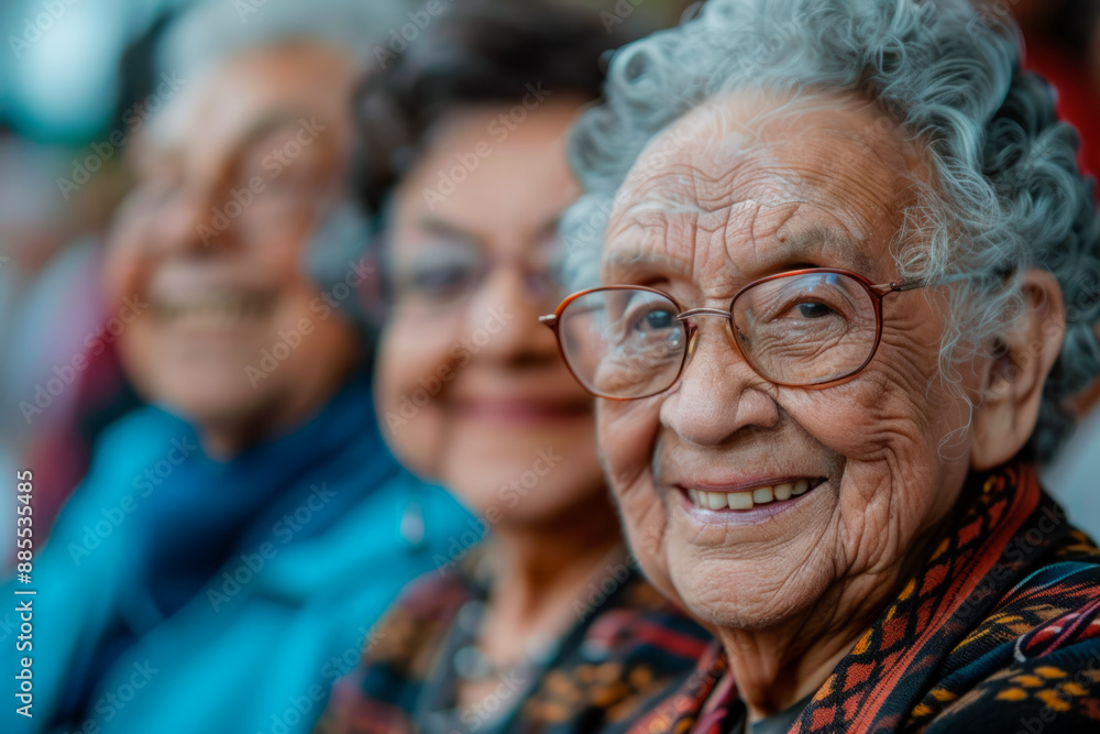 Multinational group of happy positive elderly people looking at camera. Leisure concept, nursing home, retirement communication Multinational group of happy positive elderly people looking at camera. Leisure concept, nursing home, retirement communication