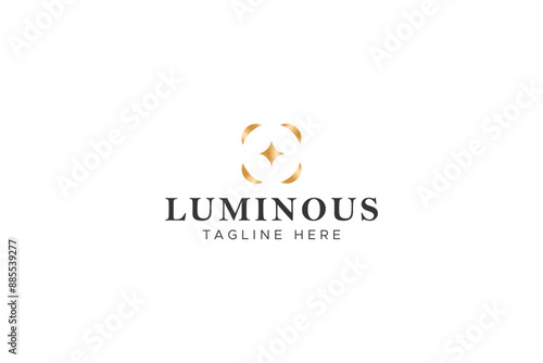 Luminous Abstract Logo Luxury Concept for Business Fashion Beauty Jewelry Gold Premium Brand Identity