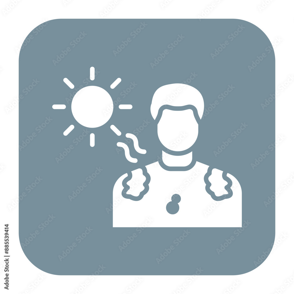 Sunburn vector icon. Can be used for Skincare iconset. Sunburn vector icon. Can be used for Skincare iconset.