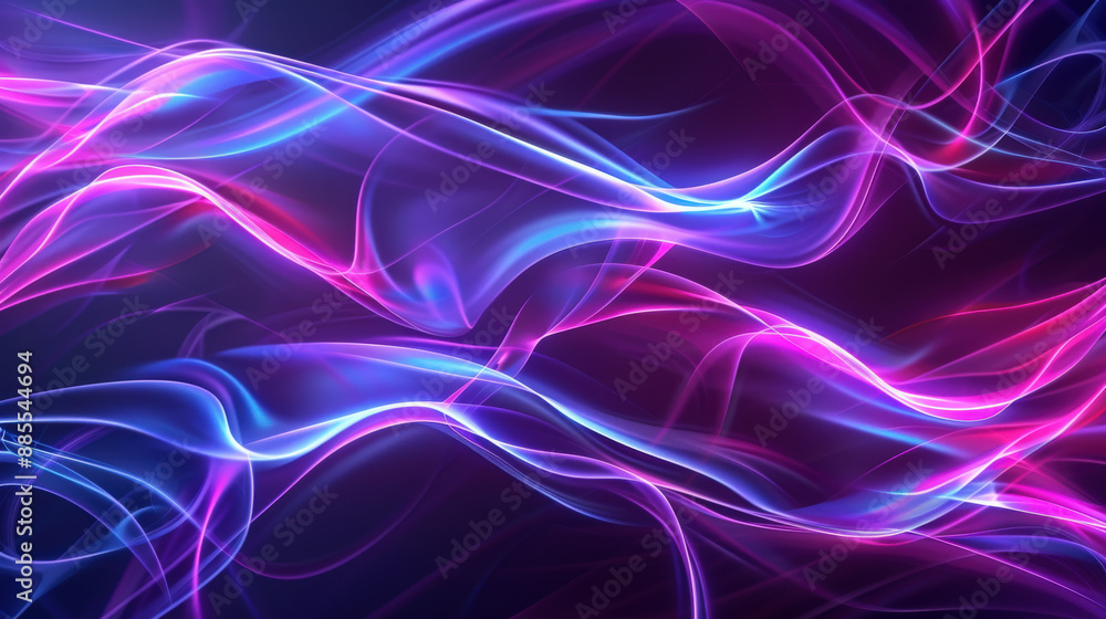 Swirling Neon Light Waves at Night Swirling Neon Light Waves at Night