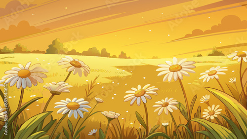 poetic description of serene field fill background vector art 