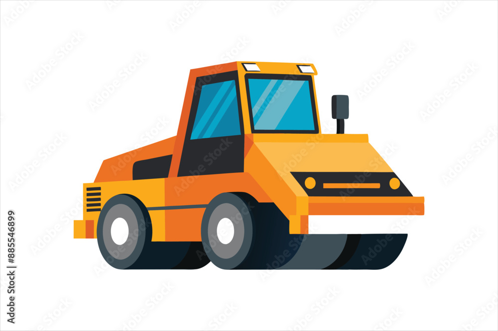 Fototapeta premium Asphalt Paver Construction vehicle Vector artwork illustration