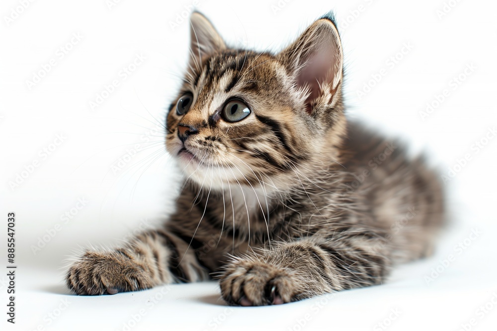 Obraz premium Kitten Cat Playing Collection on Transparent White Background