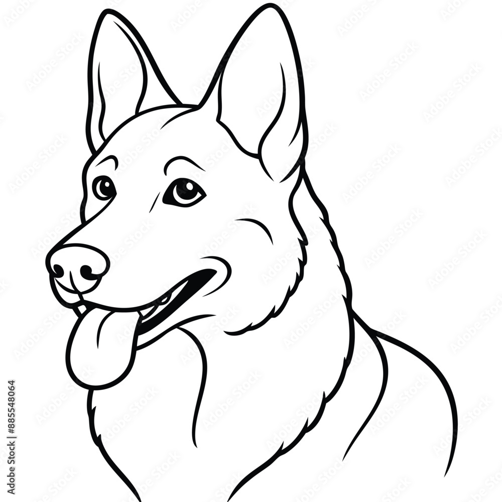German Shepherd Dog vector style, Clipart , Illustration with white background German Shepherd Dog vector style, Clipart , Illustration with white background