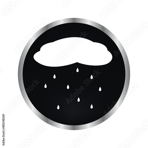 nimbus on black button vector icon