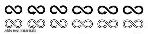 Infinity icon set. infinity symbol. infinity sign. unlimited, eternal symbol. Vector illustration