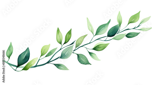 Snowflakes painted in watercolor and isolated on a white background