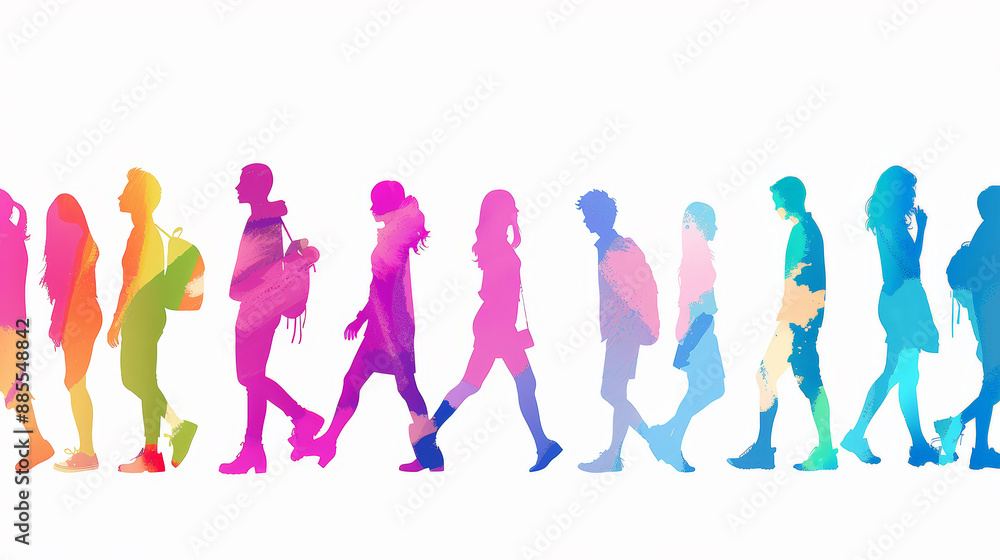 Each silhouette represents the rich diversity and unity of various cultures and origins, celebrating the beauty of inclusivity and individuality. Generative AI Each silhouette represents the rich diversity and unity of various cultures and origins, celebrating the beauty of inclusivity and individuality. Generative AI