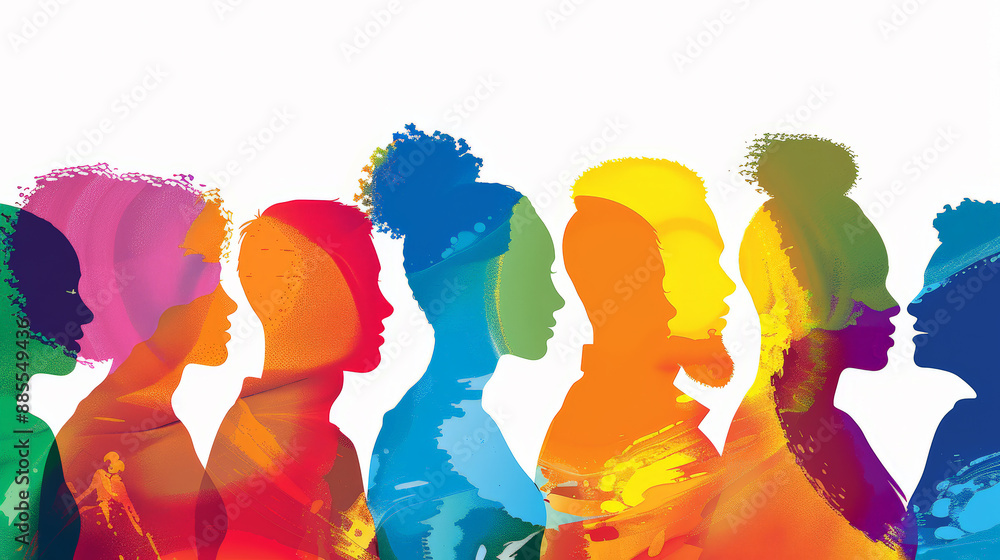 Each silhouette represents the rich diversity and unity of various cultures and origins, celebrating the beauty of inclusivity and individuality. Generative AI Each silhouette represents the rich diversity and unity of various cultures and origins, celebrating the beauty of inclusivity and individuality. Generative AI