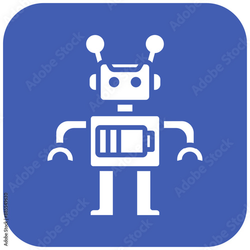 Robot Battery vector icon. Can be used for Science Fiction iconset.
