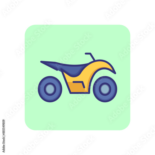Quad bike line icon. Motorbike, atv, adventure. Transport concept. Vector illustration can be used for topics like transportation, travel, recreation