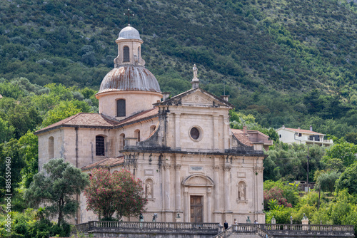 Montenegro's Prčanj: Church from the Sea in Summer 