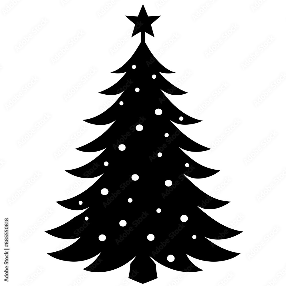 One Christmas tree silhouette vector illustration
One Christmas tree silhouette vector illustration