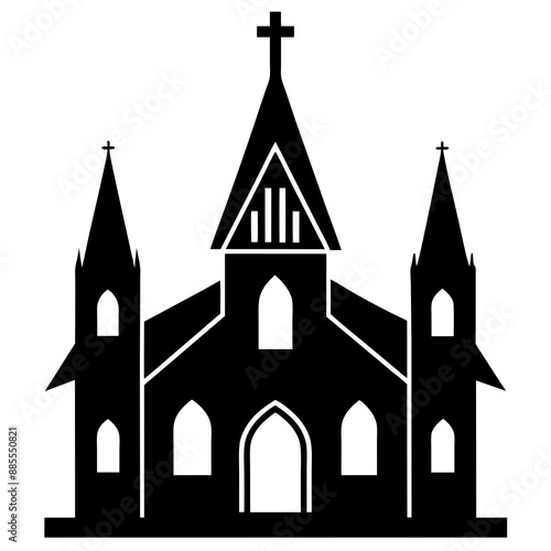 one Church silhouette vector illustration
