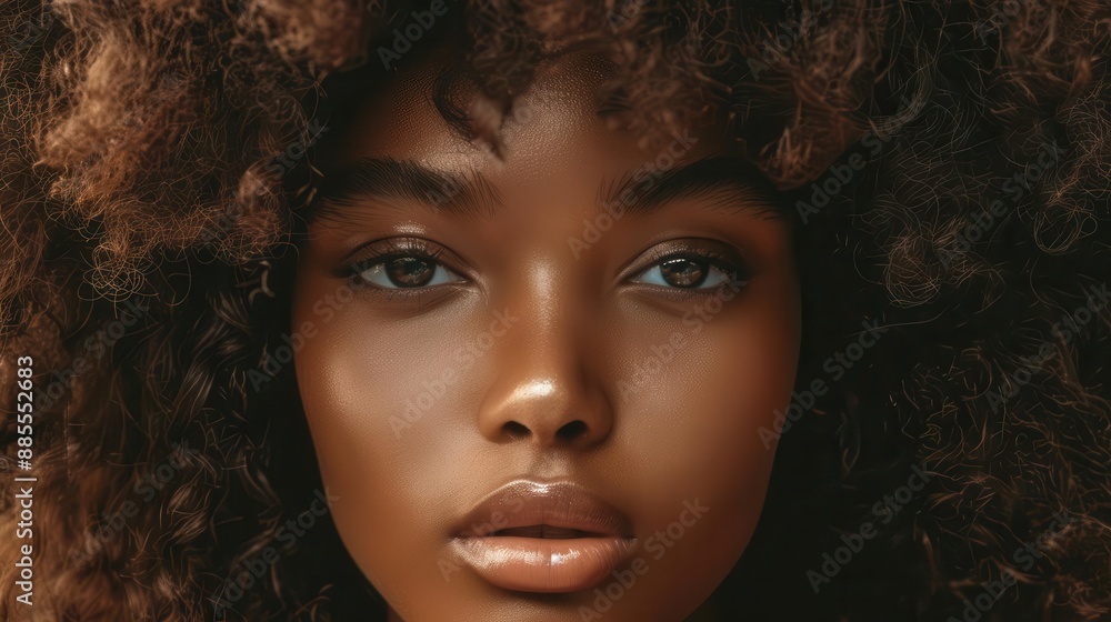 regal portrait afrotextured curls frame a graceful face exuding confidence and individuality soft lighting enhances natural beauty celebrating cultural identity through elegant aesthetics regal portrait afrotextured curls frame a graceful face exuding confidence and individuality soft lighting enhances natural beauty celebrating cultural identity through elegant aesthetics