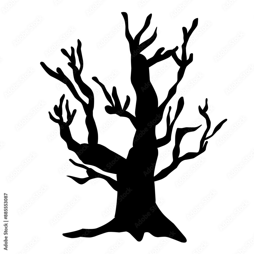 Dry tree silhouette for halloween decoration. Vector ilustration Dry tree silhouette for halloween decoration. Vector ilustration