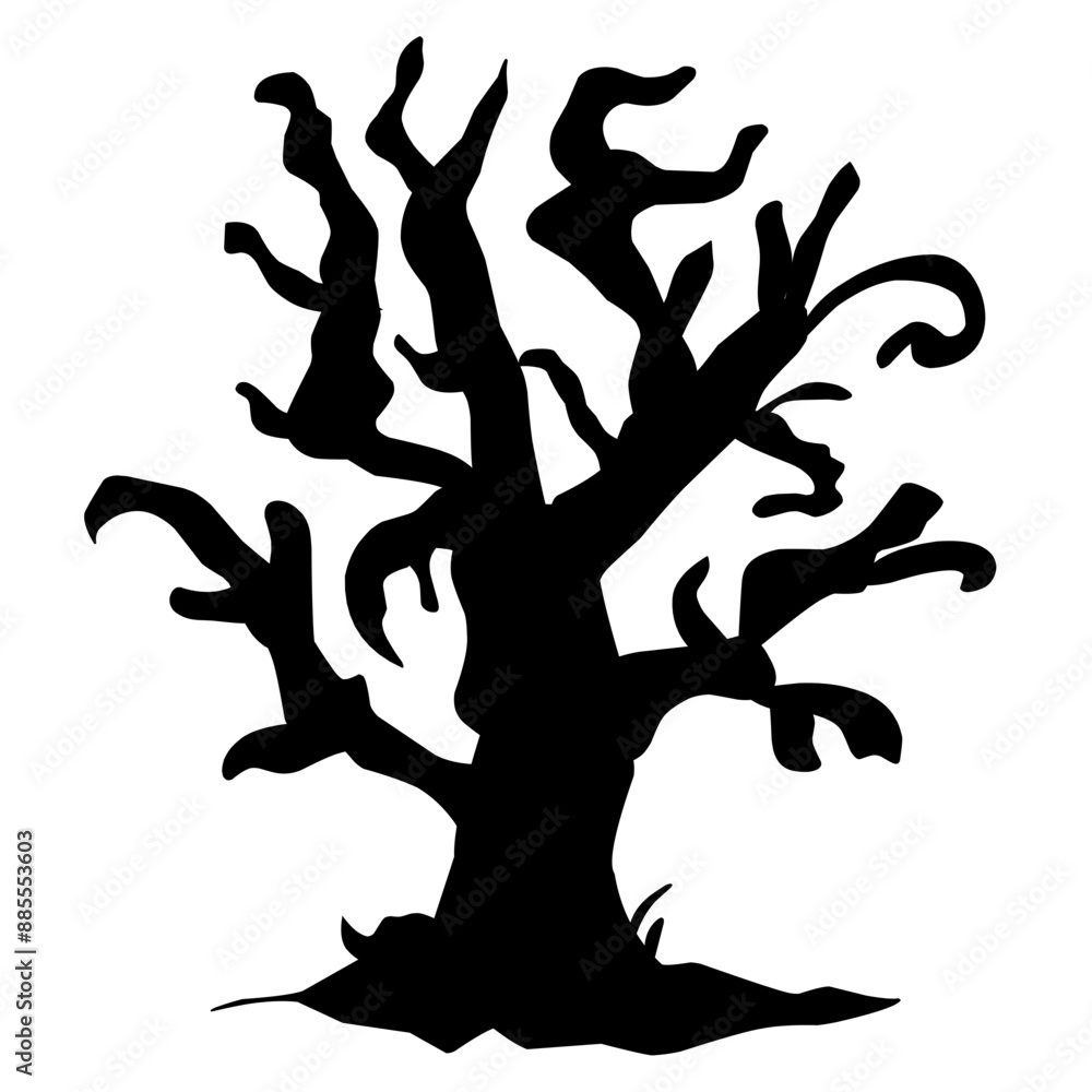 Dry tree silhouette for halloween decoration. Vector ilustration Dry tree silhouette for halloween decoration. Vector ilustration