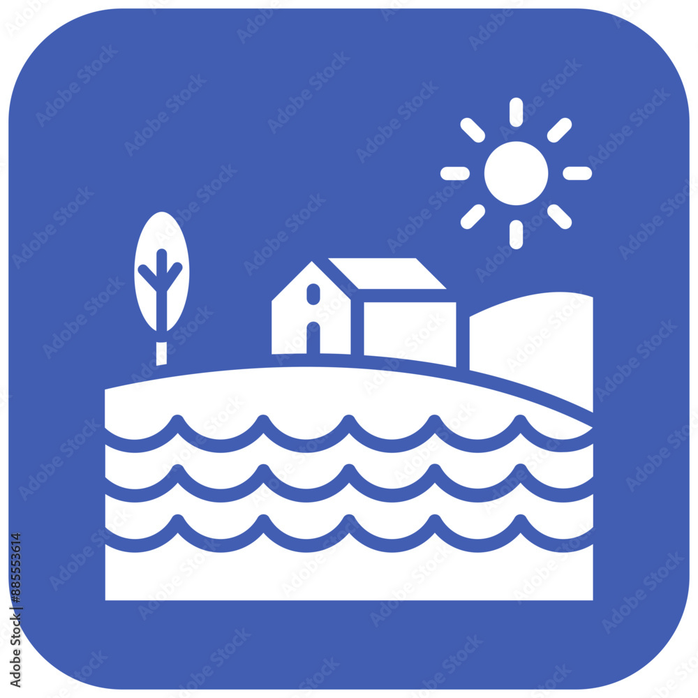 Obraz premium Coastal Village vector icon. Can be used for Coastline iconset.