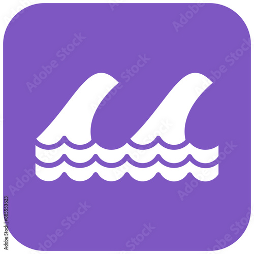 Waves vector icon. Can be used for Coastline iconset.