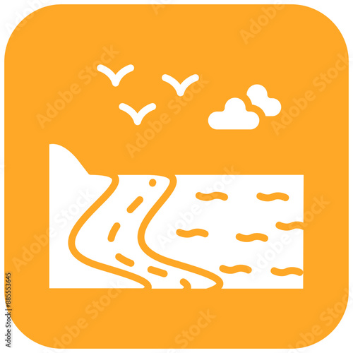 Coastal Road vector icon. Can be used for Coastline iconset.