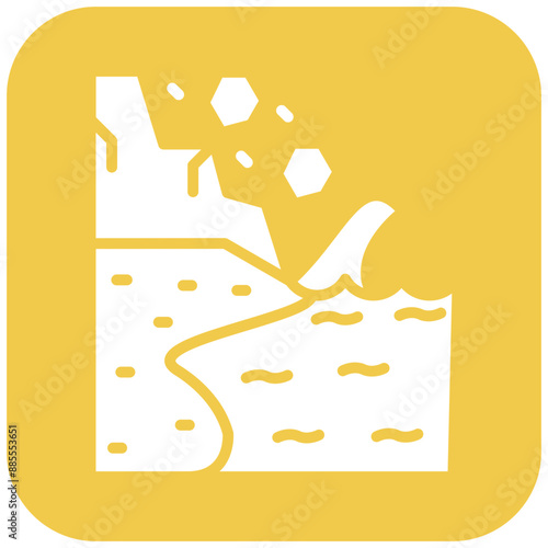 Landslide vector icon. Can be used for Coastline iconset.