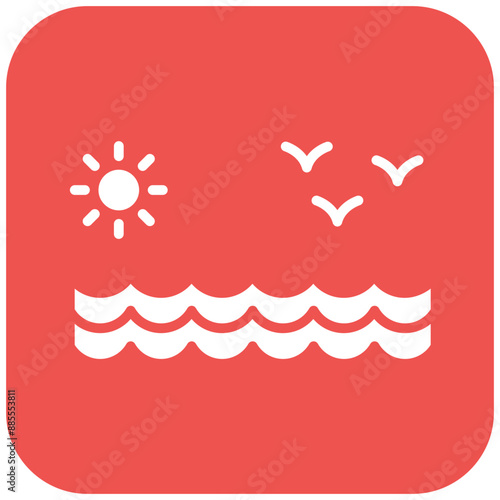 Sea vector icon. Can be used for Coastline iconset.