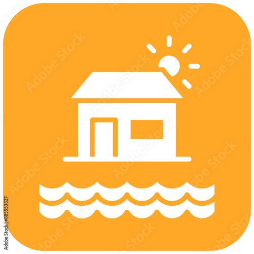 Coast House vector icon. Can be used for Coastline iconset.