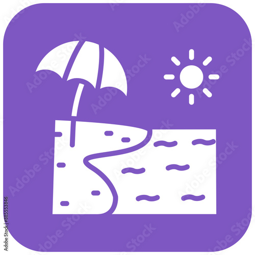 Beach Umbrella vector icon. Can be used for Coastline iconset.