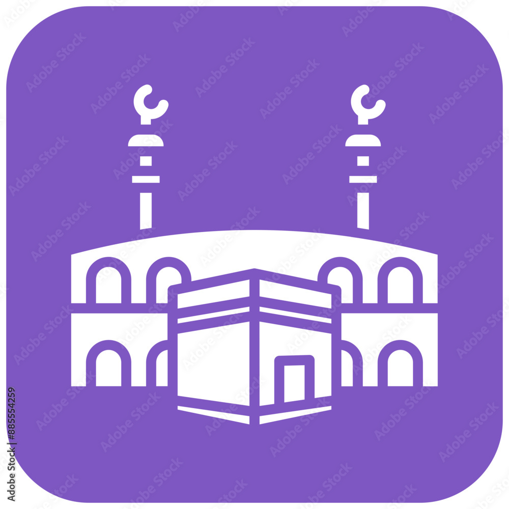 Masjid al-Haram vector icon. Can be used for Hajj Pilgrimage iconset.