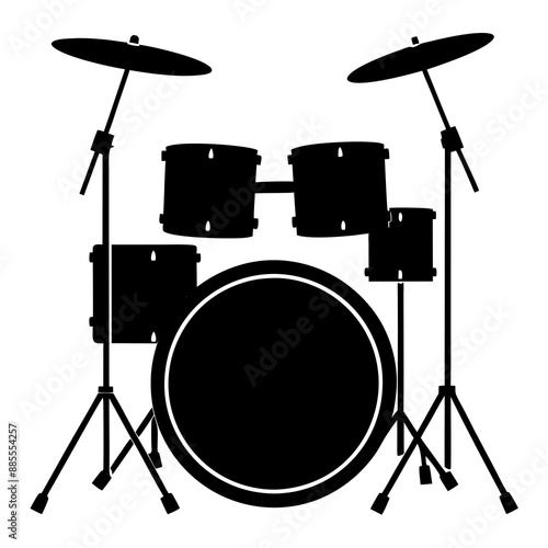 drum kit set silhouette vector illustration
