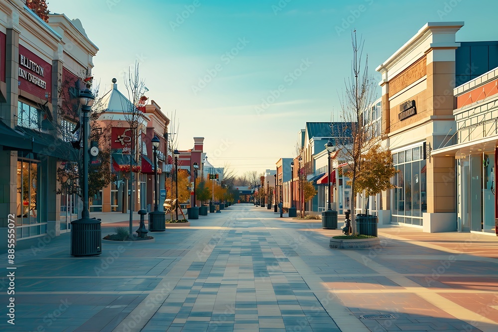 Naklejka premium Sunset at the shopping center in Wroclaw, Poland.