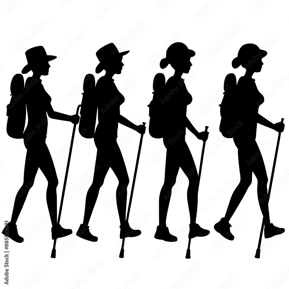 Mountain Hiking or Hiker Silhouettes Vector illustration
Mountain Hiking or Hiker Silhouettes Vector illustration
