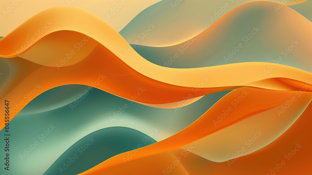 Flowing Abstract Waves in Sunset Tones Flowing Abstract Waves in Sunset Tones