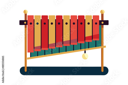 Percussion instrument logo illustration, marimba silhouette suitable for music stores and communities