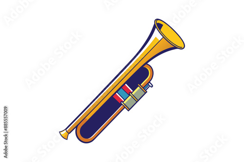 trombone orchestra brass instrument isolated white background realism vector