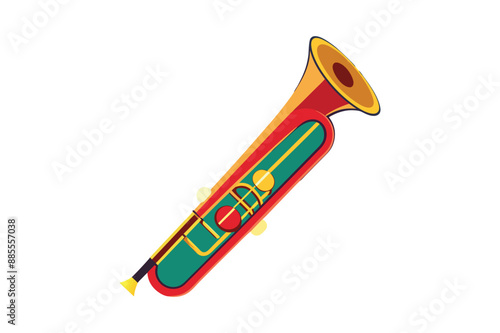 trombone orchestra brass instrument isolated white background realism vector