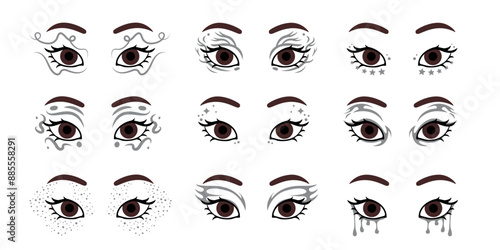 Set eyes with futuristic metallic make up liner