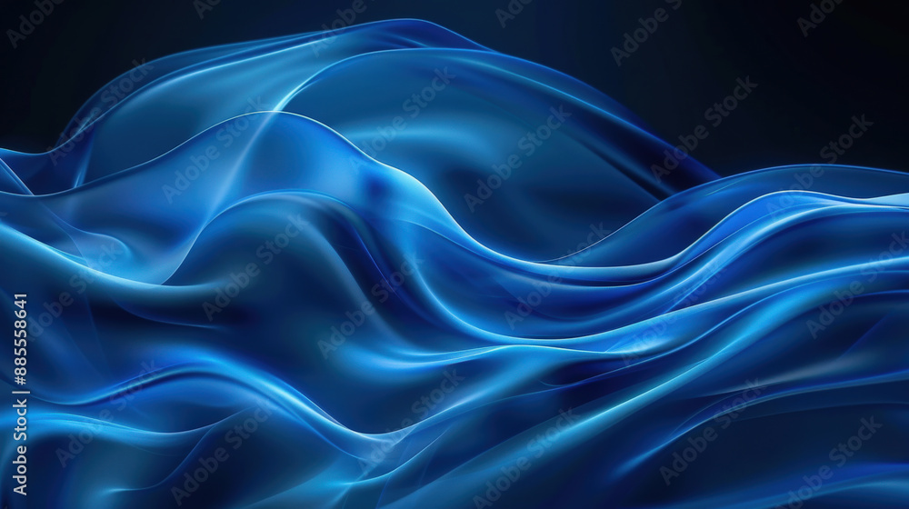 Fototapeta premium Midnight Blue Silk Waves 