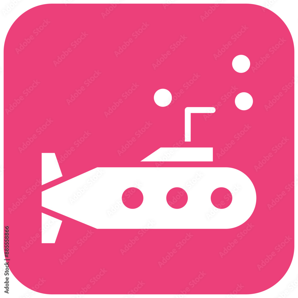 Submarine vector icon. Can be used for Ocean iconset.