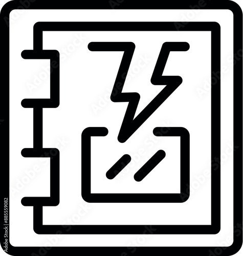 Line icon of an electrical panel, representing the distribution of electricity in a building or infrastructure