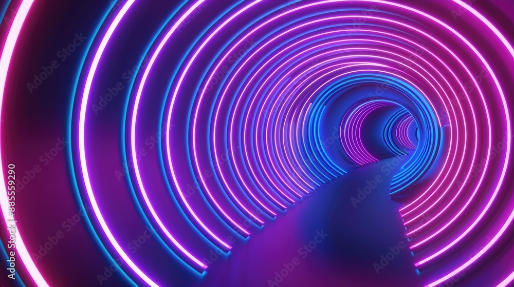 A beautiful neon wave illustration featuring radiant, undulating lines forming concentric circles that create a sense of fluid motion. A beautiful neon wave illustration featuring radiant, undulating lines forming concentric circles that create a sense of fluid motion.