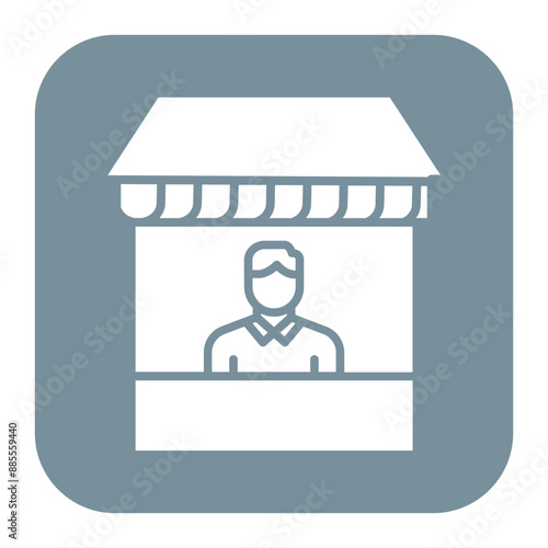 Shopkeeper vector icon. Can be used for Supermarket iconset.