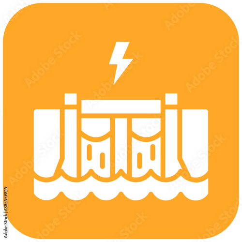 Hydroelectric vector icon. Can be used for Manufacturing iconset.