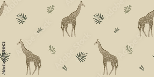 Canvas Print Giraffe seamless pattern design