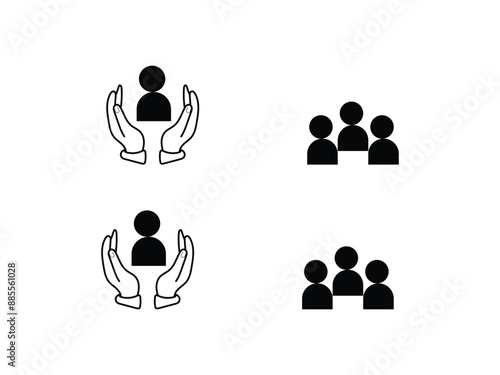 world humanitarian day icon set vector