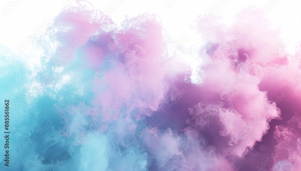 Fototapeta premium Abstract Pink and Blue Fog with Gradient Effect on White Background