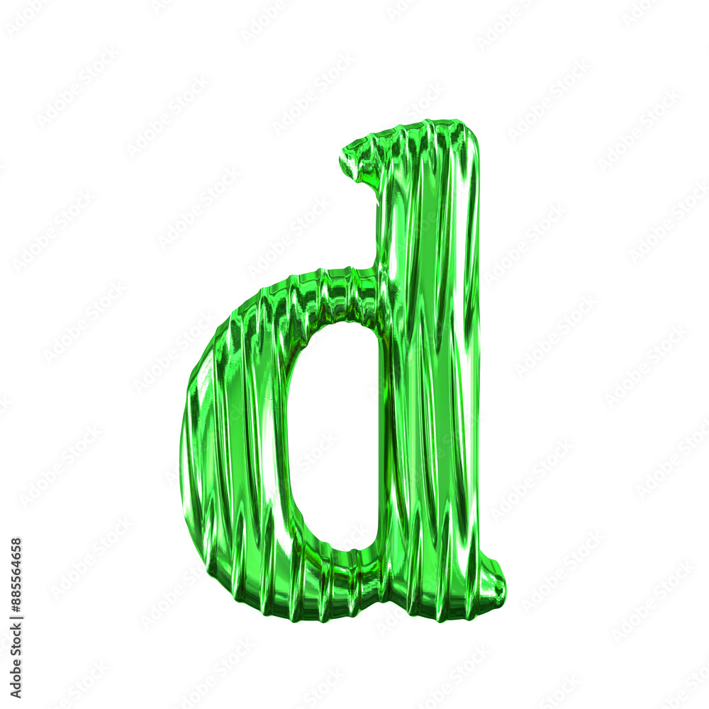Fluted green symbol. letter d